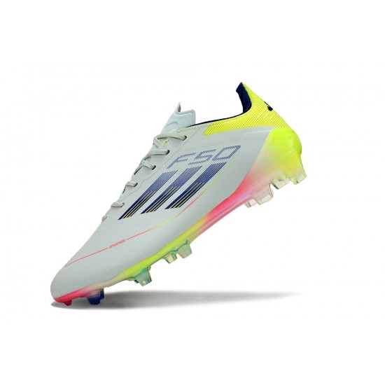 Kopačky Adidas F50 ELITE FG Bílý Chartreuse 