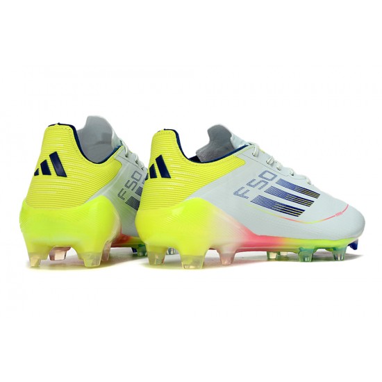 Kopačky Adidas F50 ELITE FG Bílý Chartreuse 