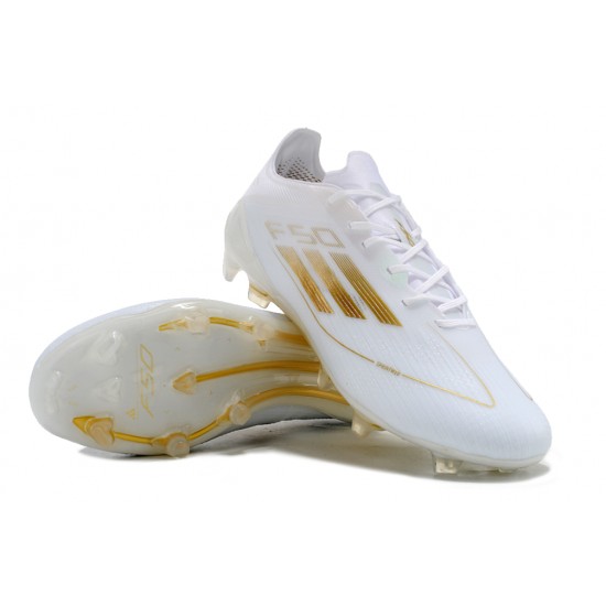 Kopačky Adidas F50 ELITE FG Bílý Zlato Pánské 