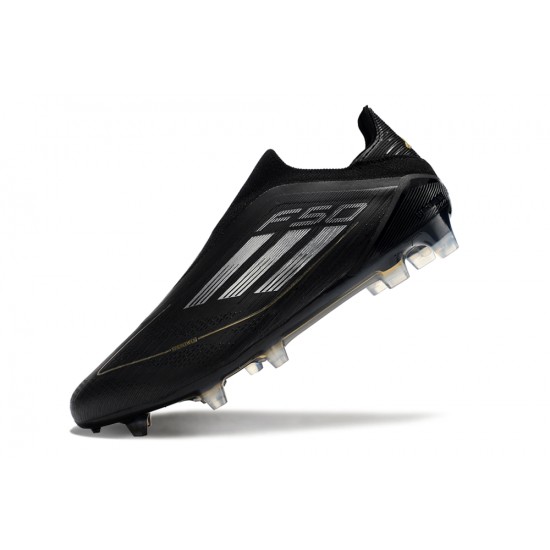 Kopačky Adidas F50 Elite Laceless FG Černá a Zlato Pánské 