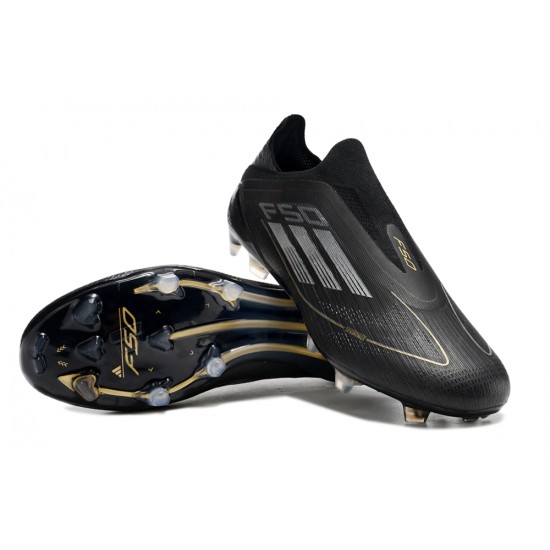 Kopačky Adidas F50 Elite Laceless FG Černá a Zlato Pánské 