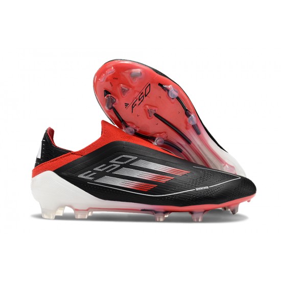 Kopačky Adidas F50 Elite Laceless FG Černá a Červené Low cut 