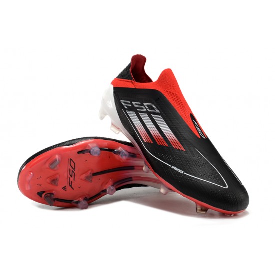 Kopačky Adidas F50 Elite Laceless FG Černá a Červené Low cut 