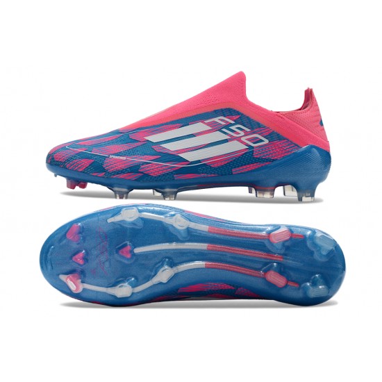 Kopačky Adidas F50 Elite Laceless FG Modrý Růžový Low cut 