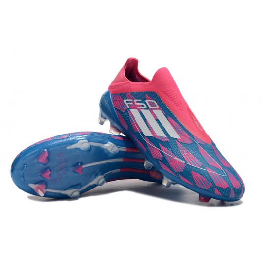 Kopačky Adidas F50 Elite Laceless FG Modrý Růžový Low cut 