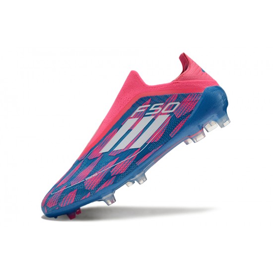 Kopačky Adidas F50 Elite Laceless FG Modrý Růžový Low cut 