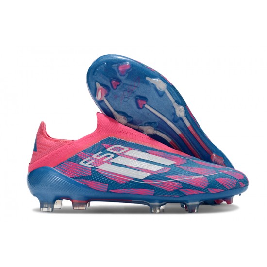 Kopačky Adidas F50 Elite Laceless FG Modrý Růžový Low cut 