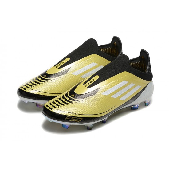 Kopačky Adidas F50 Elite Laceless FG Zlato Černá 