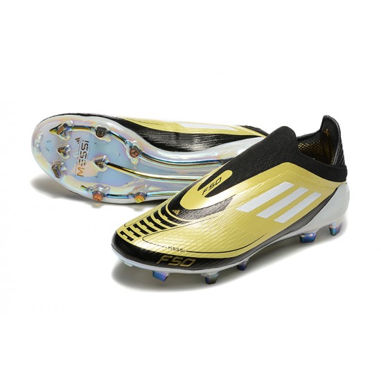 Kopačky Adidas F50 Elite Laceless FG Zlato Černá 