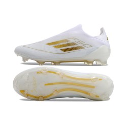 Kopačky Adidas F50 Elite Laceless FG Low cut Bílý Zlato 