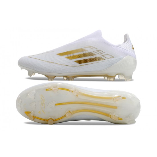 Kopačky Adidas F50 Elite Laceless FG Low cut Bílý Zlato 