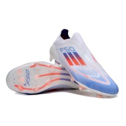 Kopačky Adidas F50 Elite Laceless FG Shoelace Bílý Modrý 