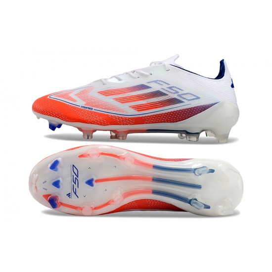 Kopačky Adidas F50 Elite Laceless FG Bílý a Oranžovýý Pánské 