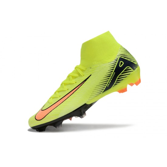 Kopačky Nike Mercurial Superfly 10 Elite FG Chartreuse a Oranžovýý Pánské 