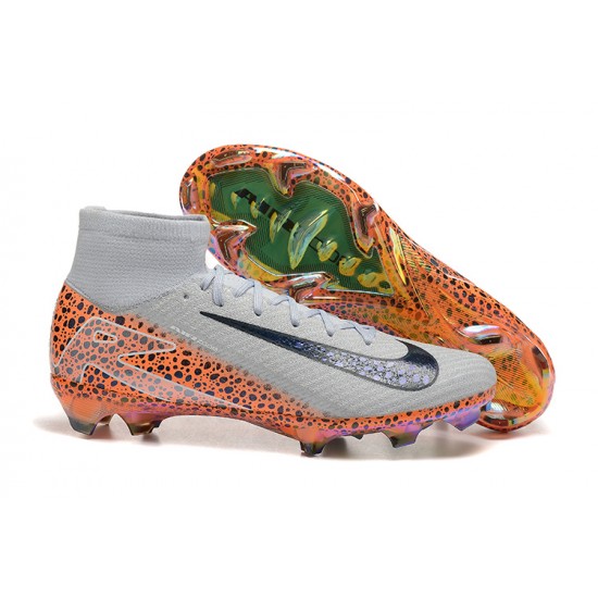 Kopačky Nike Mercurial Superfly 10 Elite FG Bílý a Oranžovýý Pánské  