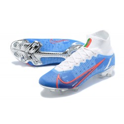 Kopacky Nike Mercurial Superfly 8 Elite FG High Bílý Modrý Zlato Pánské 