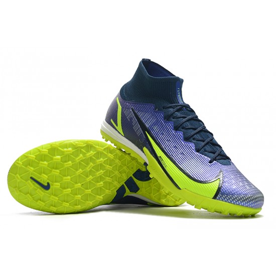 Kopacky Nike Mercurial Superfly 9 Elite TF High Dark Modrý Žlutý Pánské 