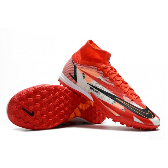 Kopacky Nike Mercurial Superfly 9 Elite TF High Červené Bílý Pánské 