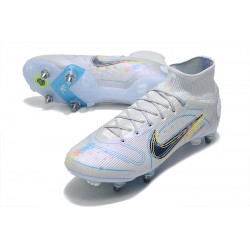 Kopacky Nike Mercurial Superfly VIII Elite SG PRO Anti Clog High Bílý Modrý Pánské  