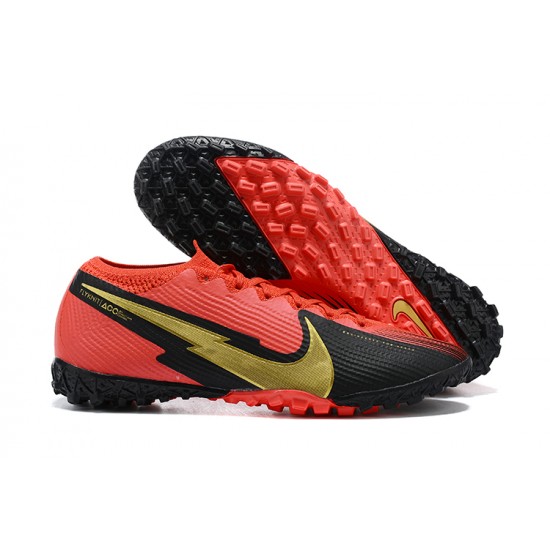 Kopacky Nike Mercurial Vapor 13 Elite TF Červené Zlato Černá Low Pánské 