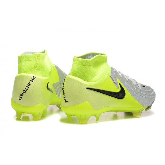 Kopačky Nike Phantom Luna Elite FG High top Chartreuse Šedá 