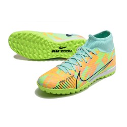 Kopacky Nike Air Zoom Mercurial Superfly IX Academy TF High Turqoise Hnědožlutý Zelená Pánské Dámské