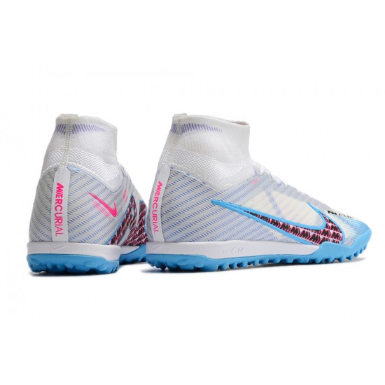 Kopacky Nike Air Zoom Mercurial Superfly IX Elite TF High Modrý Bílý Nachový Pánské Dámské