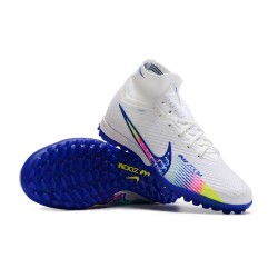 Kopacky Nike Air Zoom Mercurial Superfly IX Elite TF High Bílý Modrý Pánské Dámské