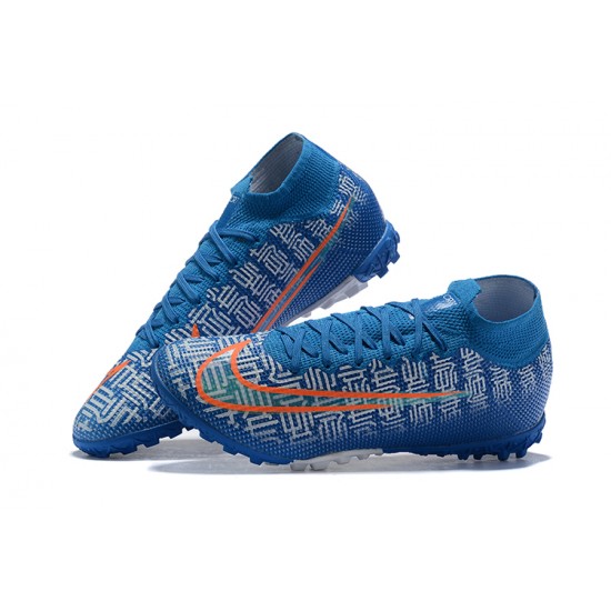 Kopacky Nike Mercurial Superfly 7 Elite TF Modrý Bílý High Pánské 