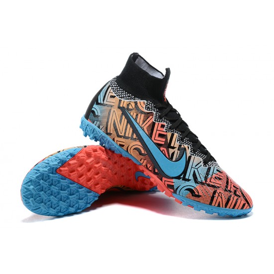 Kopacky Nike Mercurial Superfly 7 Elite TF Oranžovýý Modrý Černá High Pánské 