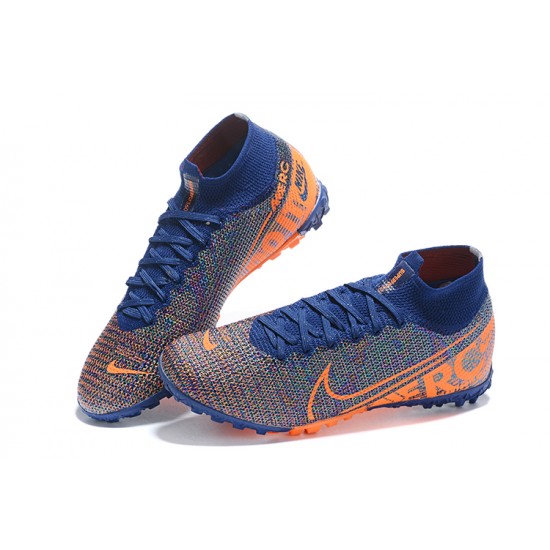 Kopacky Nike Mercurial Superfly 7 Elite TF Oranžovýý Modrý Mixtz High Pánské 