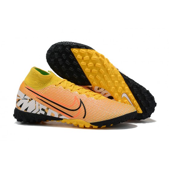 Kopacky Nike Mercurial Superfly 7 Elite TF Žlutý Grenn Oranžovýý Bílý Černá High Pánské 