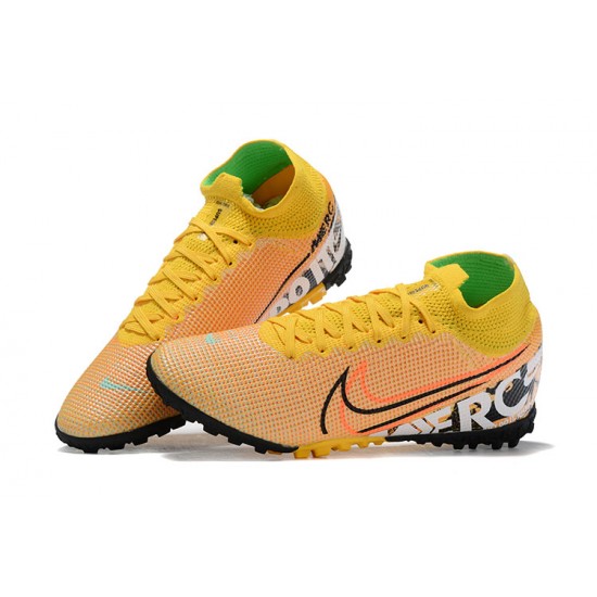 Kopacky Nike Mercurial Superfly 7 Elite TF Žlutý Grenn Oranžovýý Bílý Černá High Pánské 