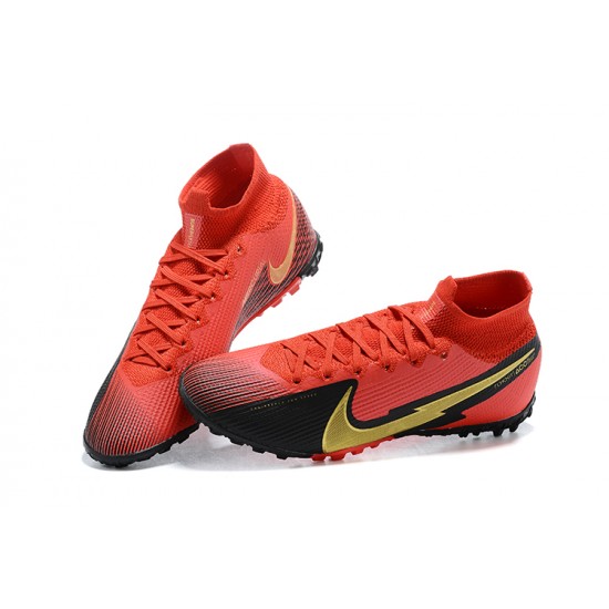 Kopacky Nike Mercurial Superfly VII 7 Elite TF Červené Žlutý Černá High Pánské 