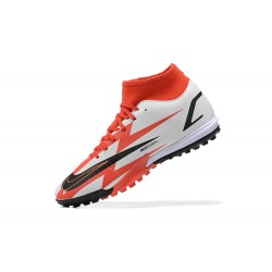 Kopacky Nike Mercurial Superfly VIII Academy TF Bílý Černá Oranžovýý Červené High Pánské 