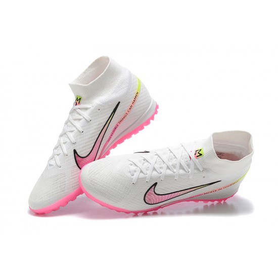 Kopacky Nike Superfly 8 Academy TF Růžový Bílý Černá Žlutý Pánské High 