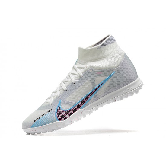 Kopacky Nike Superfly 8 Academy TF Růžový Bílý Modrý Pánské High 