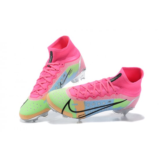 Kopacky Nike Superfly 8 Elite FG Růžový Zelená Modrý Černá High Pánské 