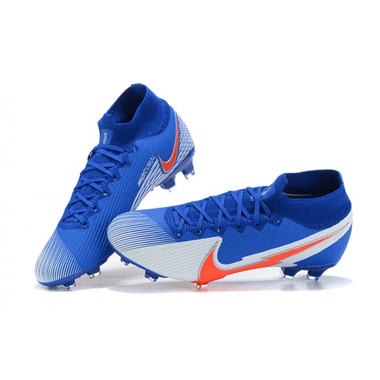 Kopacky Nike Superfly VII 7 Elite SE FG LightModrý Oranžovýý Bílý High Pánské 