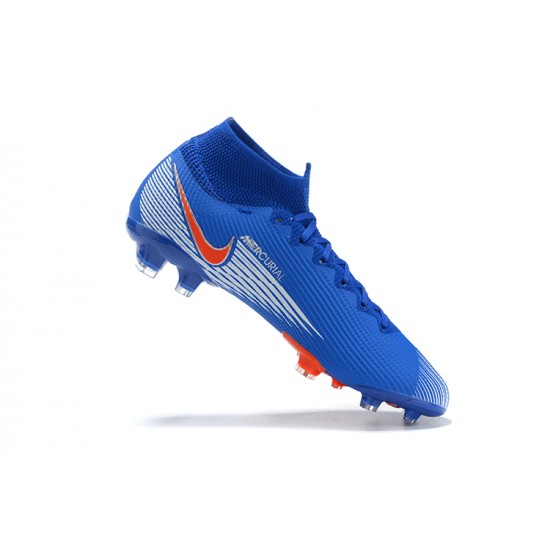 Kopacky Nike Superfly VII 7 Elite SE FG LightModrý Oranžovýý Bílý High Pánské 