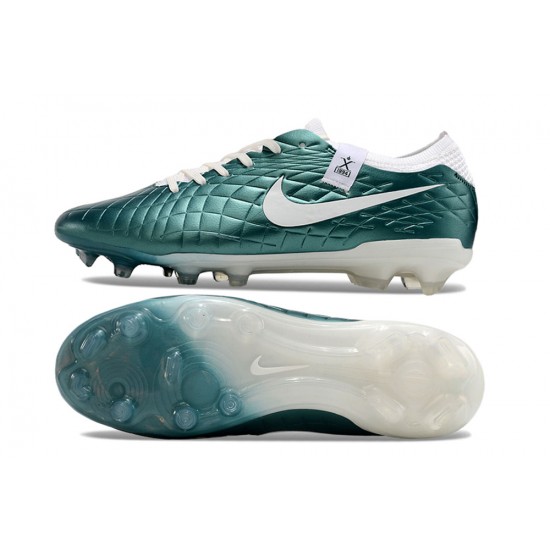 Kopačky Pánské/Dámské Nike Tiempo Legend 10 Elite FG Teal Bílý 