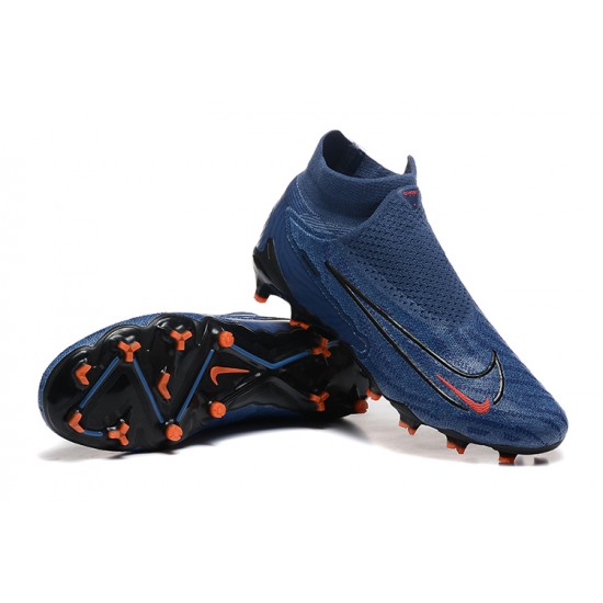 Kopacky Nike Phantom GX Elite FG High Top Deep Blue Černá Oranžovýý Pánské 