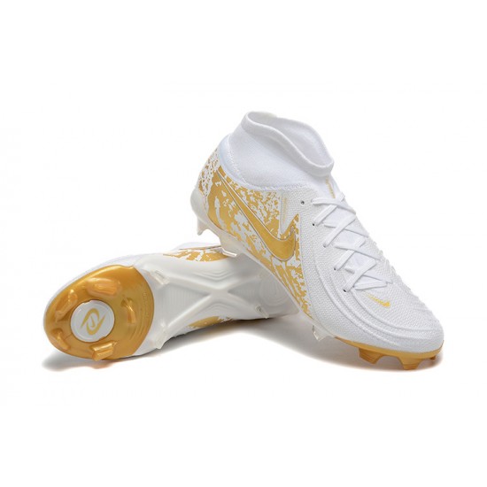 Kopacky Nike Phantom Luna Elite FG High Top Zlato Bílý Pánské 