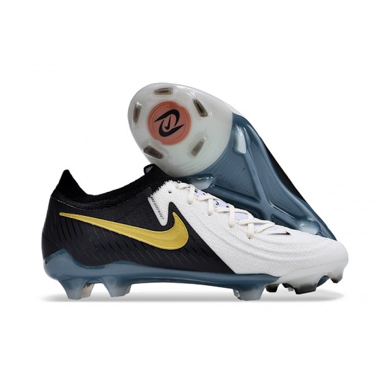 Kopacky Nike Phantom Luna Elite FG Low Černá Bílý Zlato Pánské/Dámské 