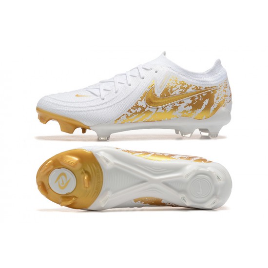 Kopacky Nike Phantom Luna Elite FG Low Zlato Bílý Pánské 