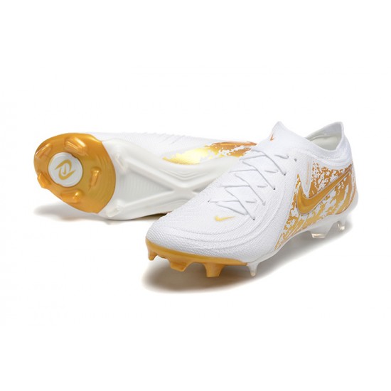 Kopacky Nike Phantom Luna Elite FG Low Zlato Bílý Pánské 