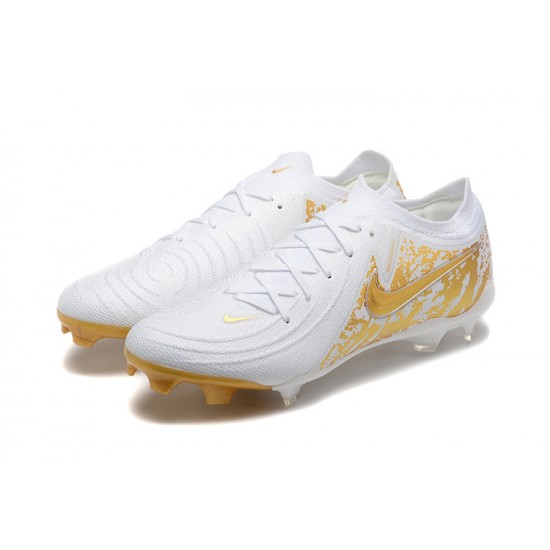 Kopacky Nike Phantom Luna Elite FG Low Zlato Bílý Pánské 