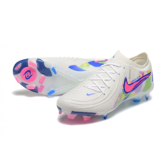 Kopacky Nike Phantom Luna Elite FG Low Bílý Blue Růžový Pánské 