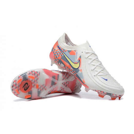 Kopacky Nike Phantom Luna Elite FG Low Bílý Oranžovýý Žlutý Pánské 