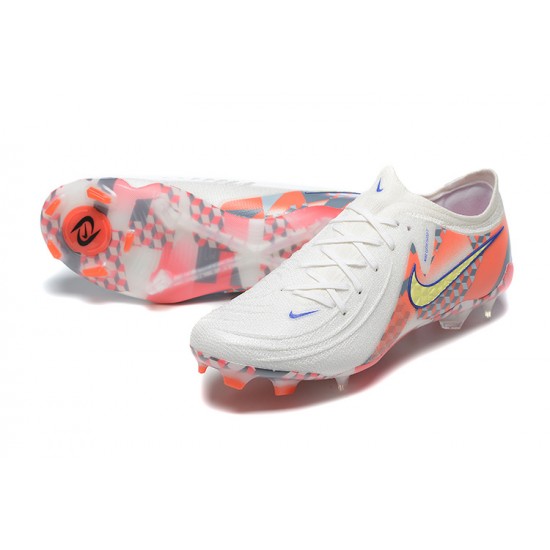 Kopacky Nike Phantom Luna Elite FG Low Bílý Oranžovýý Žlutý Pánské 